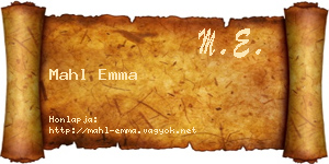 Mahl Emma névjegykártya